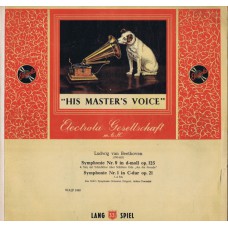 ARTURO TOSCANINI  Beethoven: Symph. Nr.9 / Symph. Nr.1 NBC Symphonie Orchester (Electrola WALP 1040) Germany 1958 LP